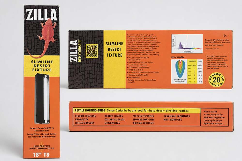 Zilla Slimline Desert Fixture 18" T8 Fluorescent Light Fixture